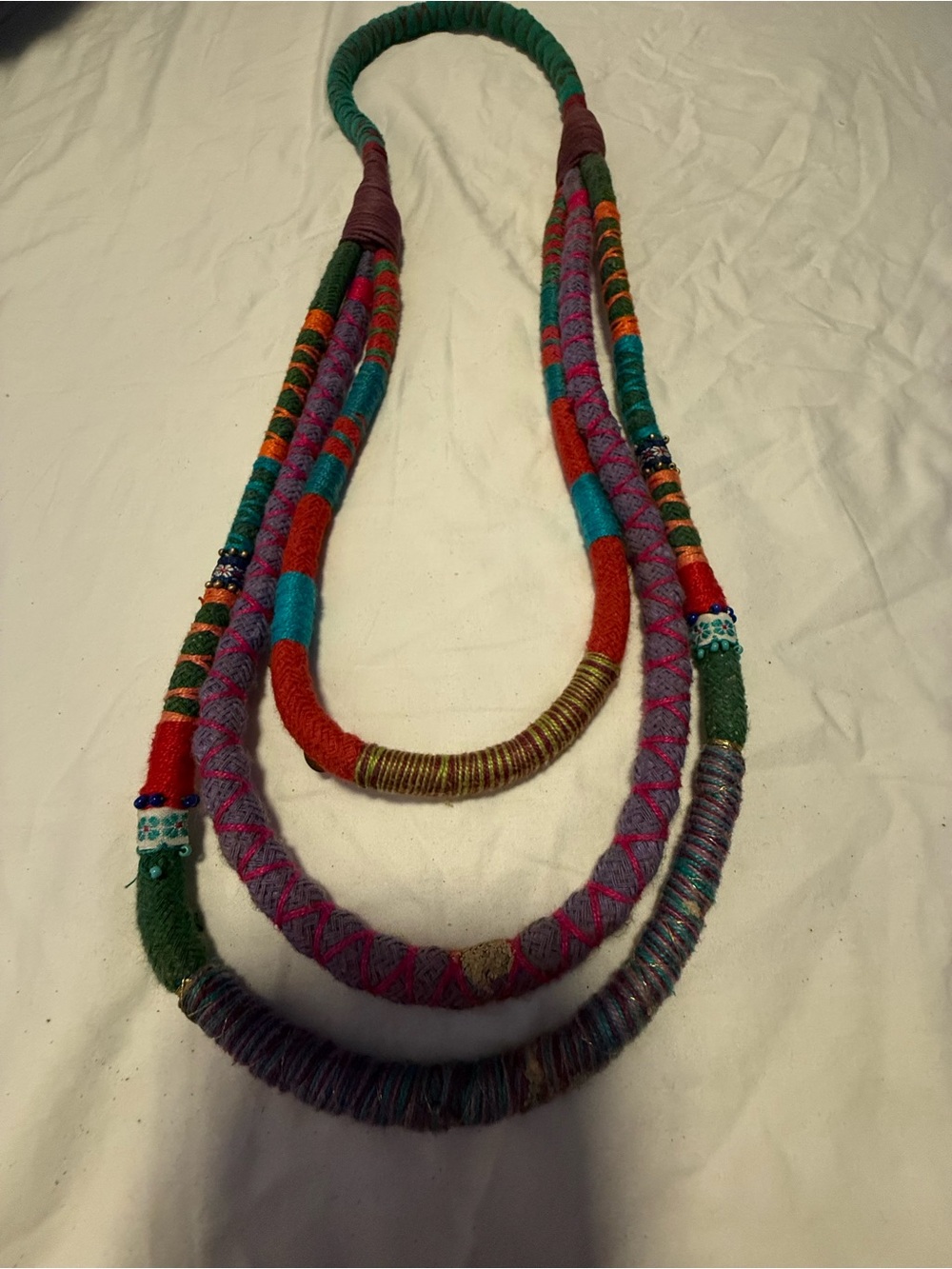 Handcrafted Multicolor Boho Wrapped Necklace - Women Jewelry